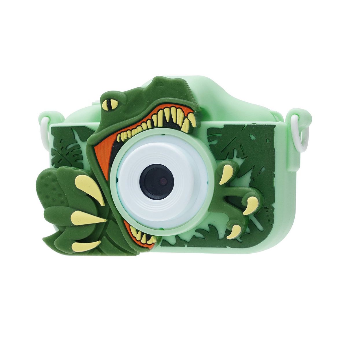 KIDS N PLAY - Cámara Digital  Diseño Dinosaurio Verde Con Correa