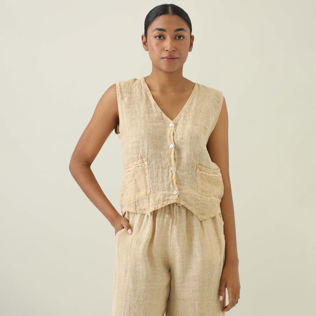 BASEMENT - Blusa 100% Lino Mujer Basement