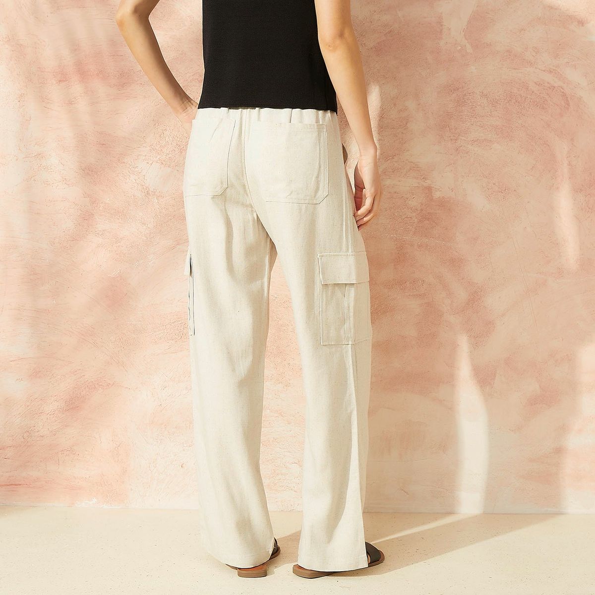 BASEMENT - Pantalón Basement Bolsillos Tiro Medio Mujer