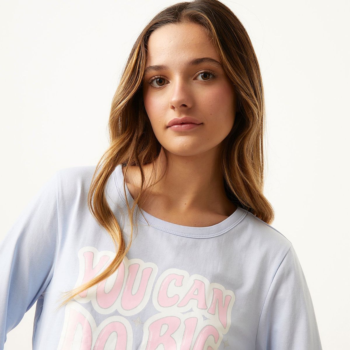 SYBILLA - Polera Pijama Sybilla Manga Larga 100% Algodón Mujer