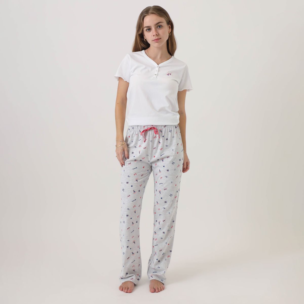 SYBILLA - Pijama Sybilla Mujer Manga Corta Algodón Estampado