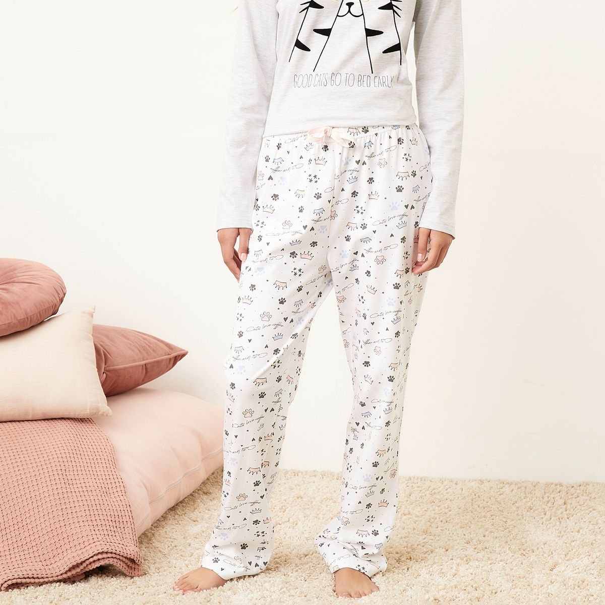 SYBILLA - Pantalón Pijama Sybilla Mujer Algodón Estampado