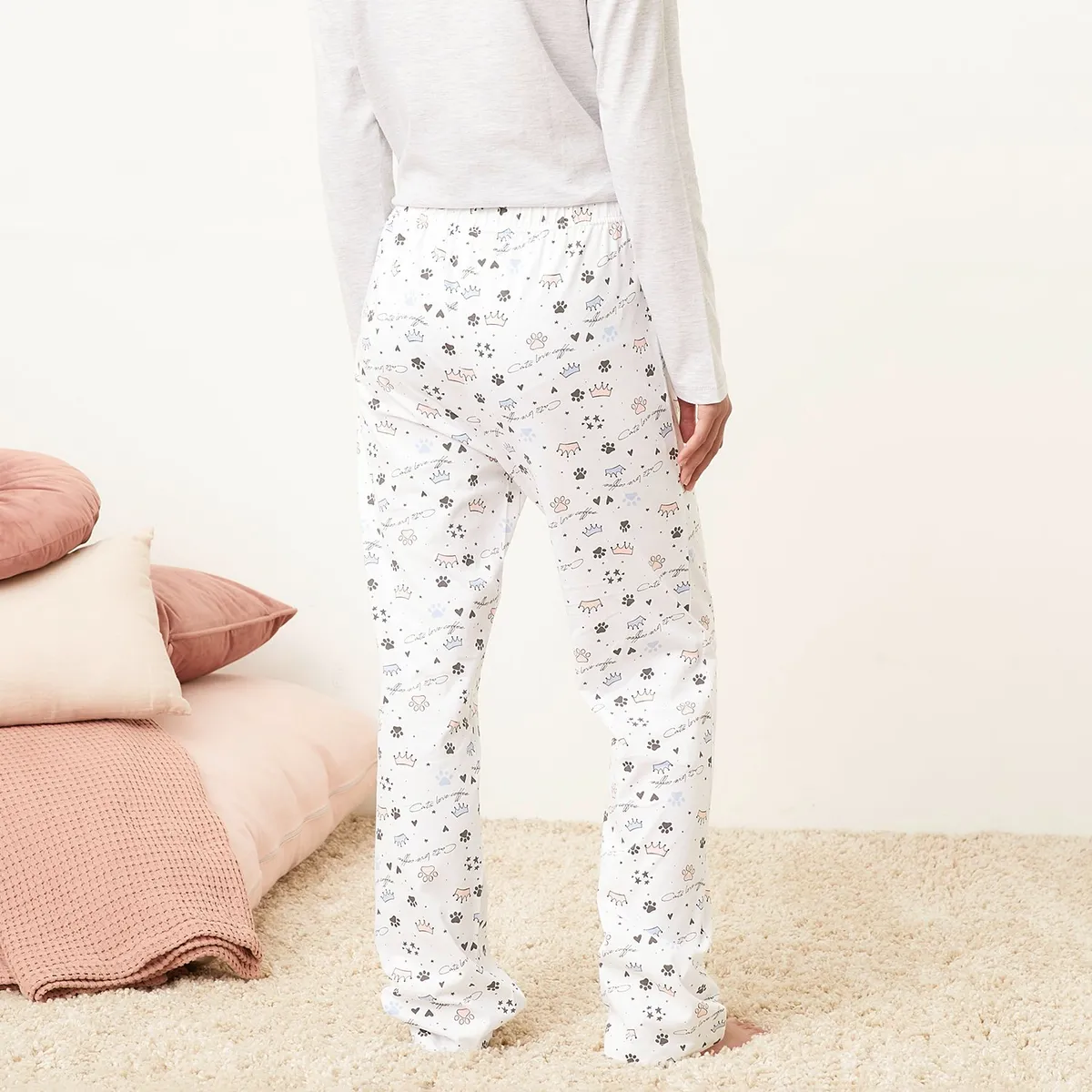 SYBILLA - Pantalón Pijama Sybilla Mujer Algodón Estampado