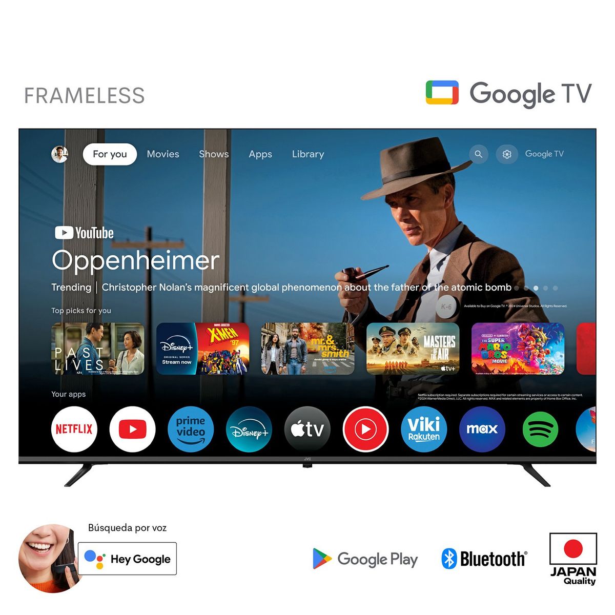 JVC - Televisor Jvc 70" Isdbt 4k Uhd Google Tv Os