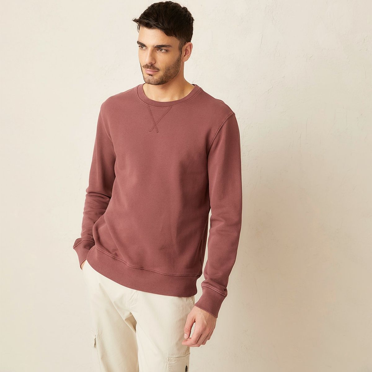 BASEMENT - Polera Basement Hombre Manga Larga Algodón