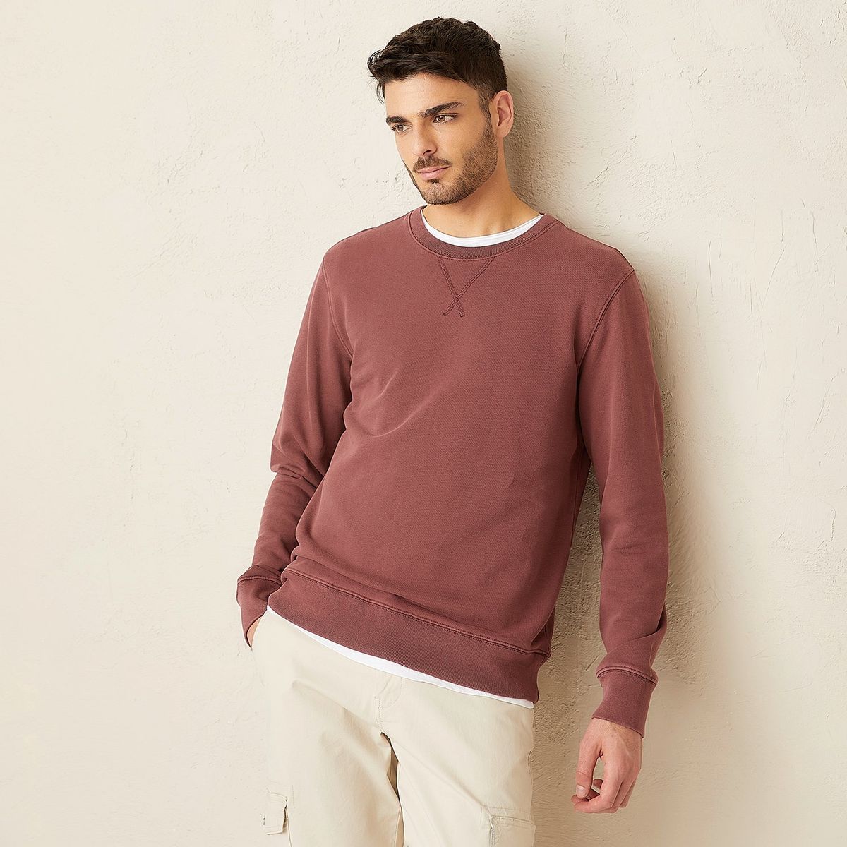 BASEMENT - Polera Basement Hombre Manga Larga Algodón