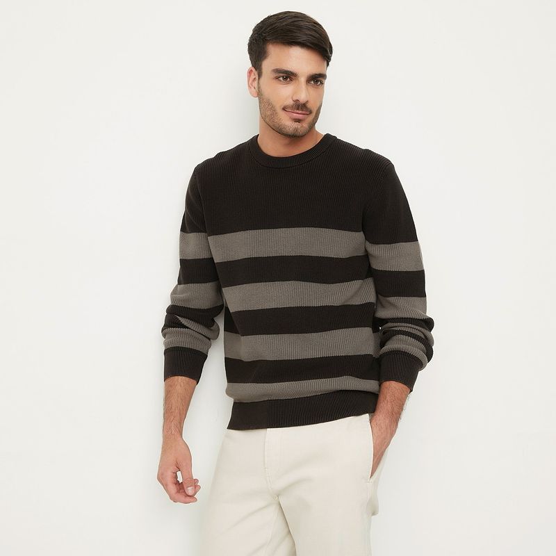 BASEMENT - Chompa Basement Crew Neck Algodón Rayas Hombre