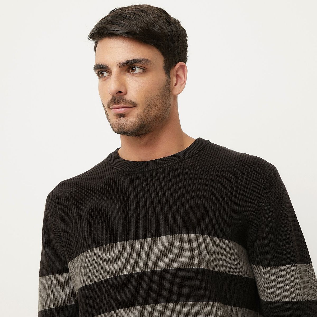 BASEMENT - Chompa Basement Crew Neck Algodón Rayas Hombre