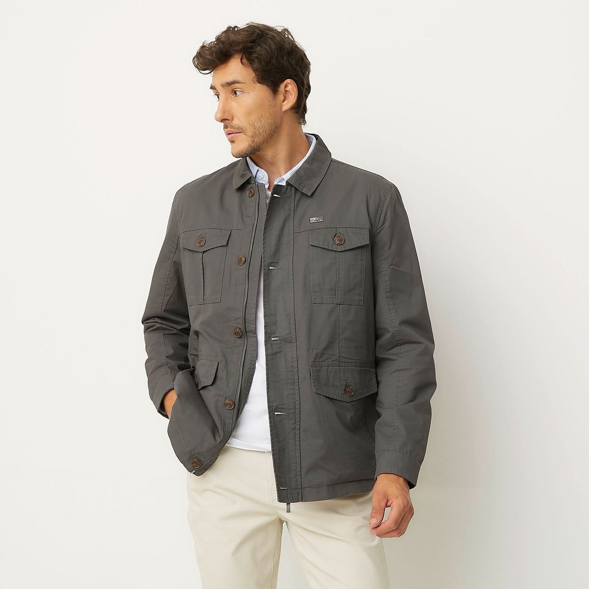 UNIVERSITY CLUB - Casaca University Club Casual Algodón Hombre Manga Larga 