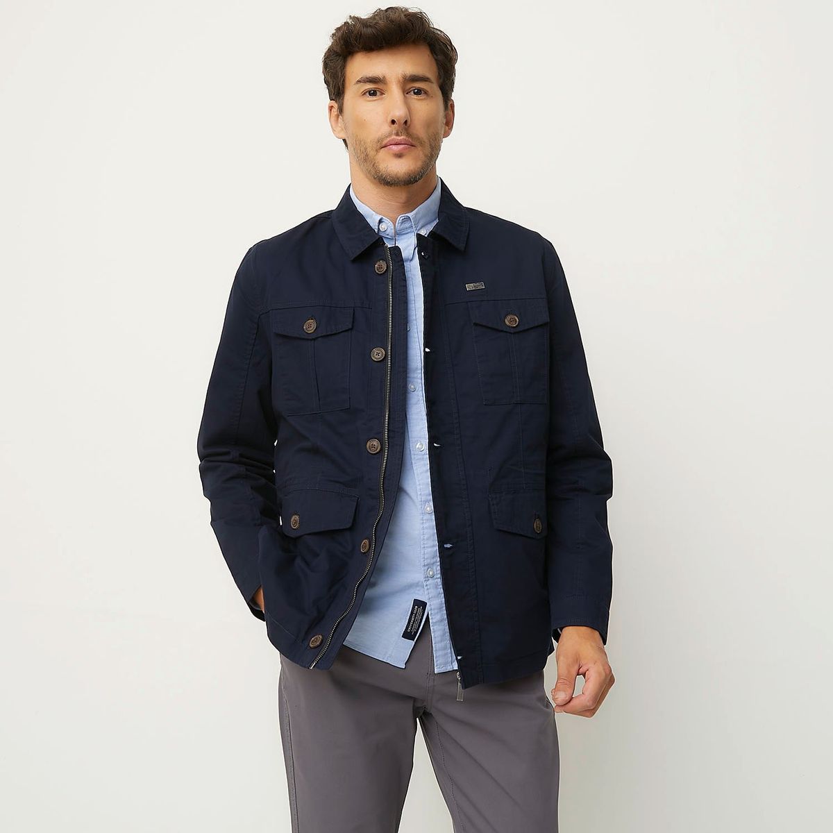 UNIVERSITY CLUB - Casaca University Club Casual Algodón Hombre Manga Larga 