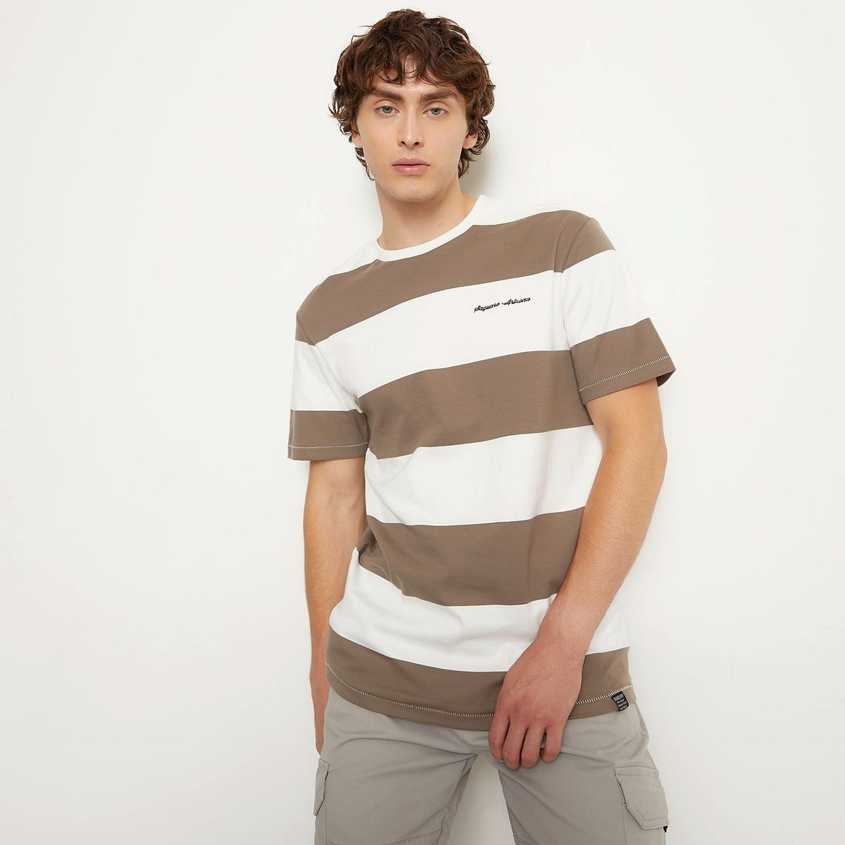 BEARCLIFF - Polo Bearcliff Manga Corta Casual Hombre Algodón Rayas