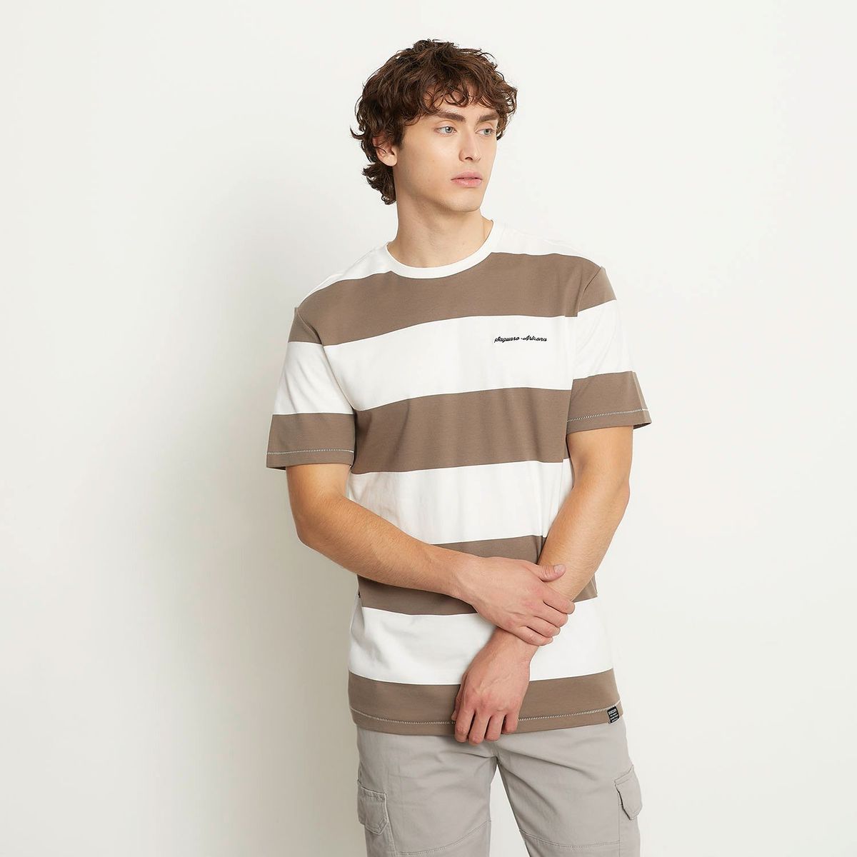 BEARCLIFF - Polo Bearcliff Manga Corta Casual Hombre Algodón Rayas