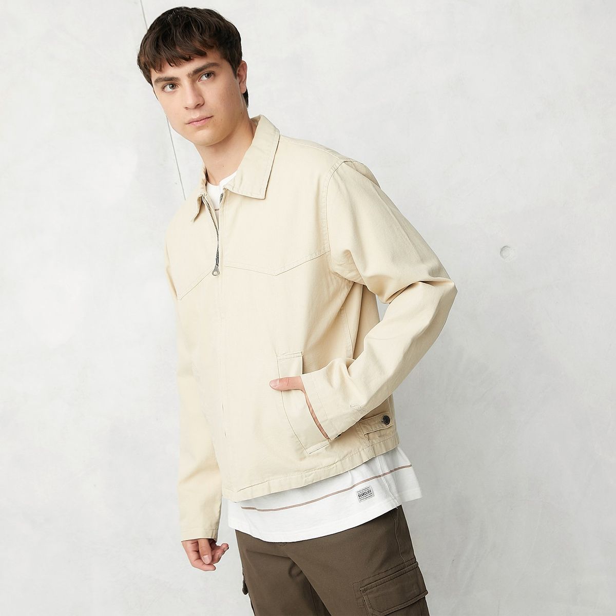 BEARCLIFF - Casaca Casual Algodón Bearcliff Manga Larga Hombre