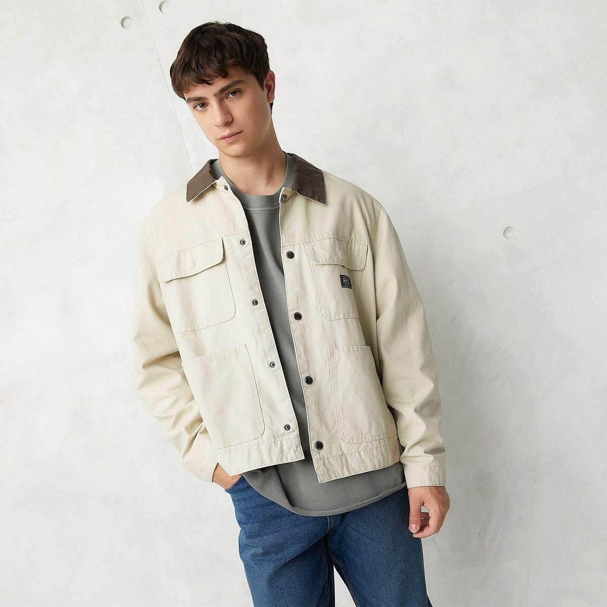 BEARCLIFF - Casaca Casual Algodón Bearcliff Manga Larga Hombre