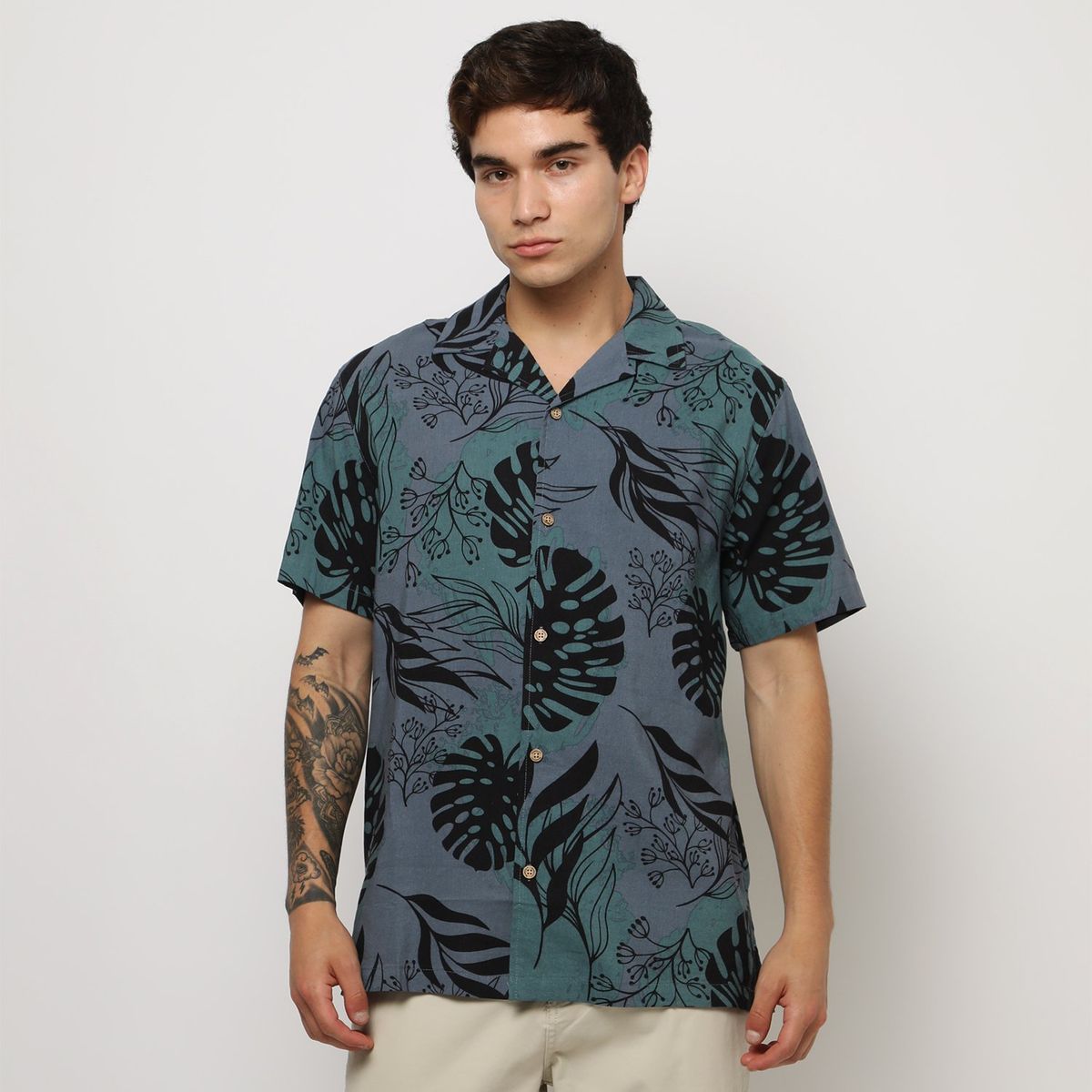 BEARCLIFF - Camisa Manga Corta Algodón Hombre Bearcliff