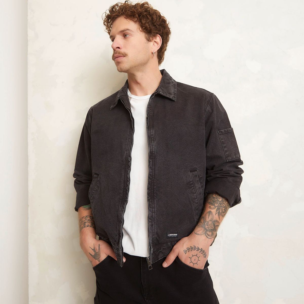 DENIMLAB - Casaca Denimlab Cuello Camisero Jaspeada Hombre Algodón