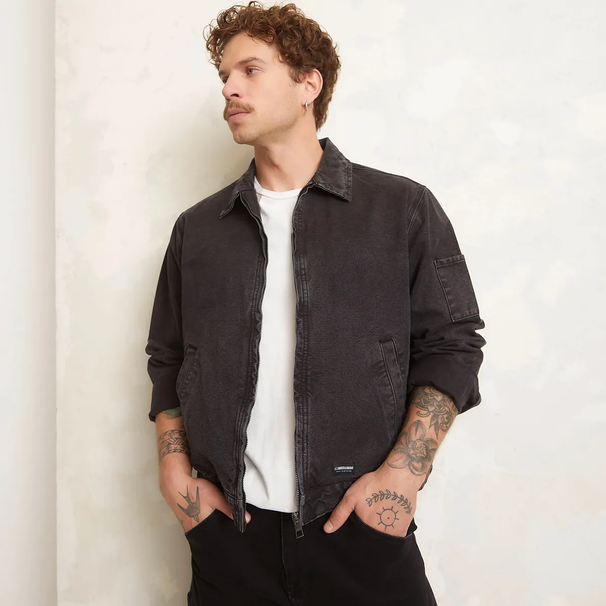 DENIMLAB - Casaca Denimlab Cuello Camisero Jaspeada Hombre Algodón