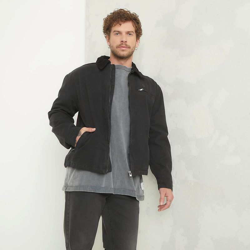 DENIMLAB - Casaca Denimlab Algodón Cierre Botón Manga Larga Hombre