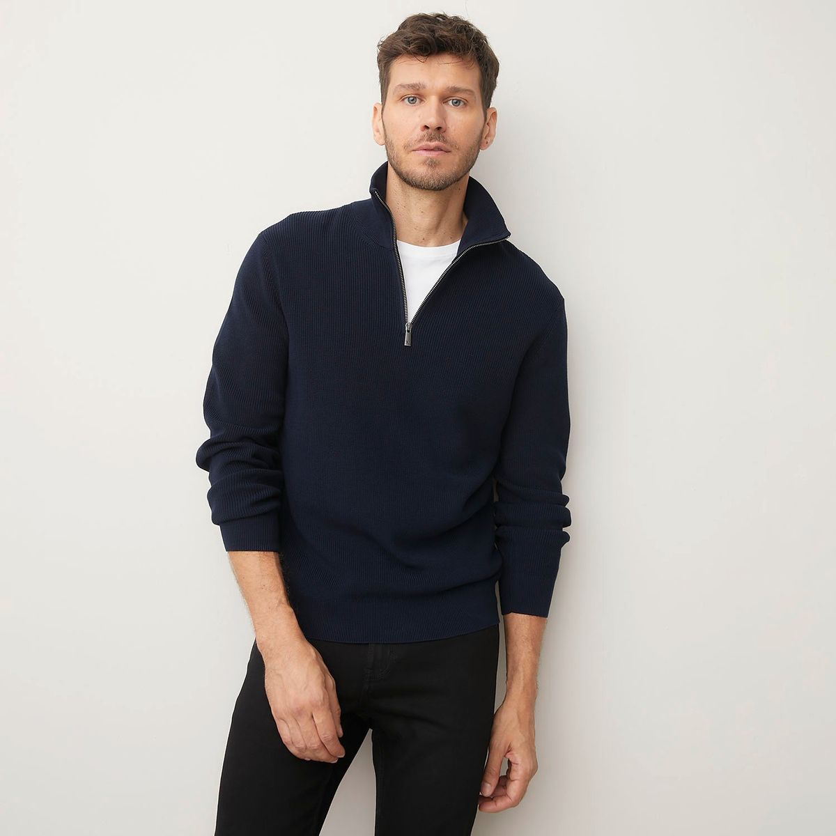 WOLF&HANK - Chompa Casual Algodón con Cremallera Wolf&Hank Hombre 