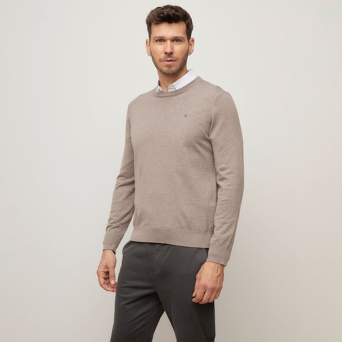 WOLF&HANK - Chompa Algodón Wolf&Hank Manga Larga Cuello Redondo Hombre 