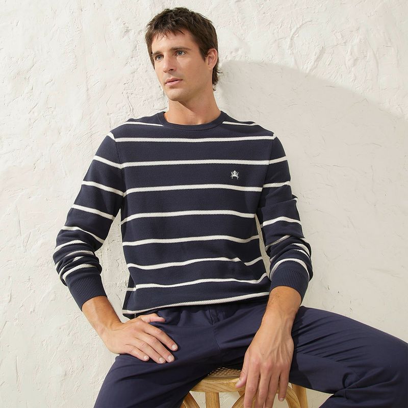 CASCAIS - Chompa Manga Larga 100% Algodón Hombre Cascais 