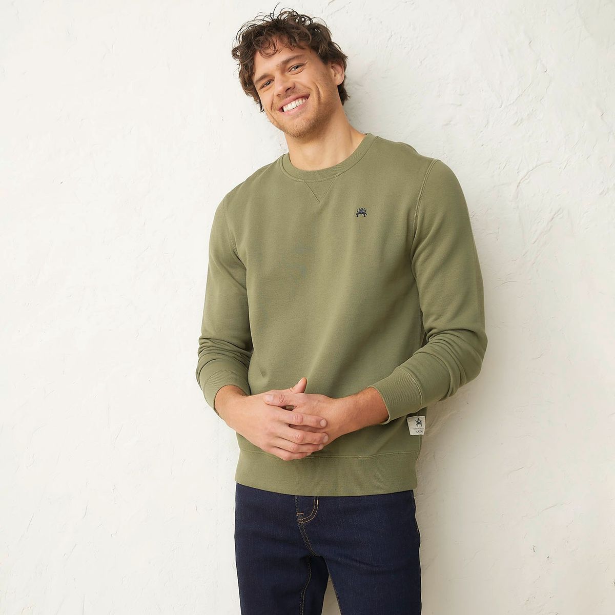 CASCAIS - Polera Cascais Manga Larga Cuello Redondo Algodón Hombre