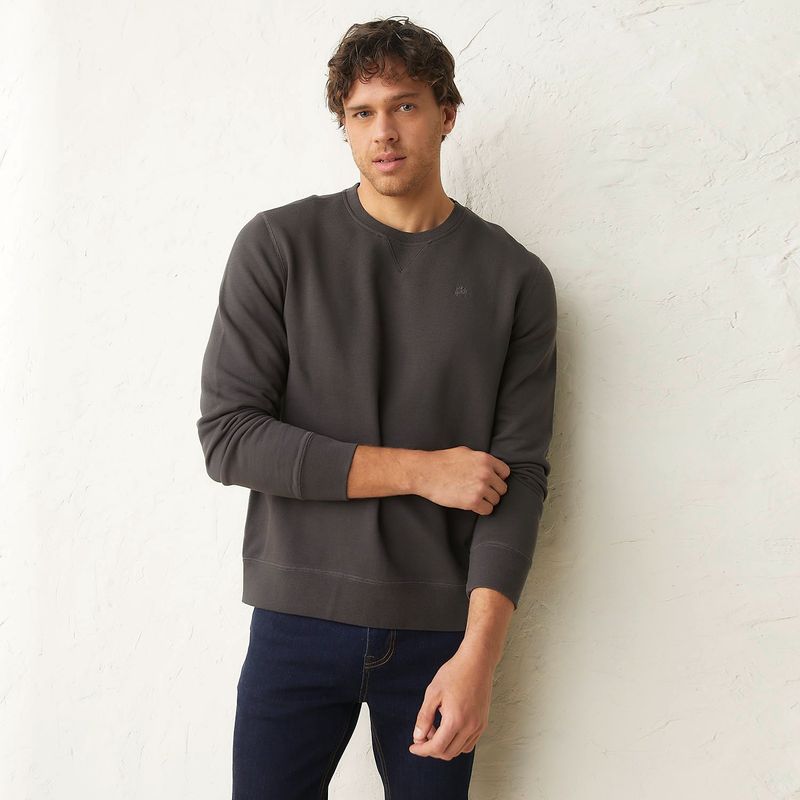 CASCAIS - Polera Cascais Manga Larga Cuello Redondo Algodón Hombre