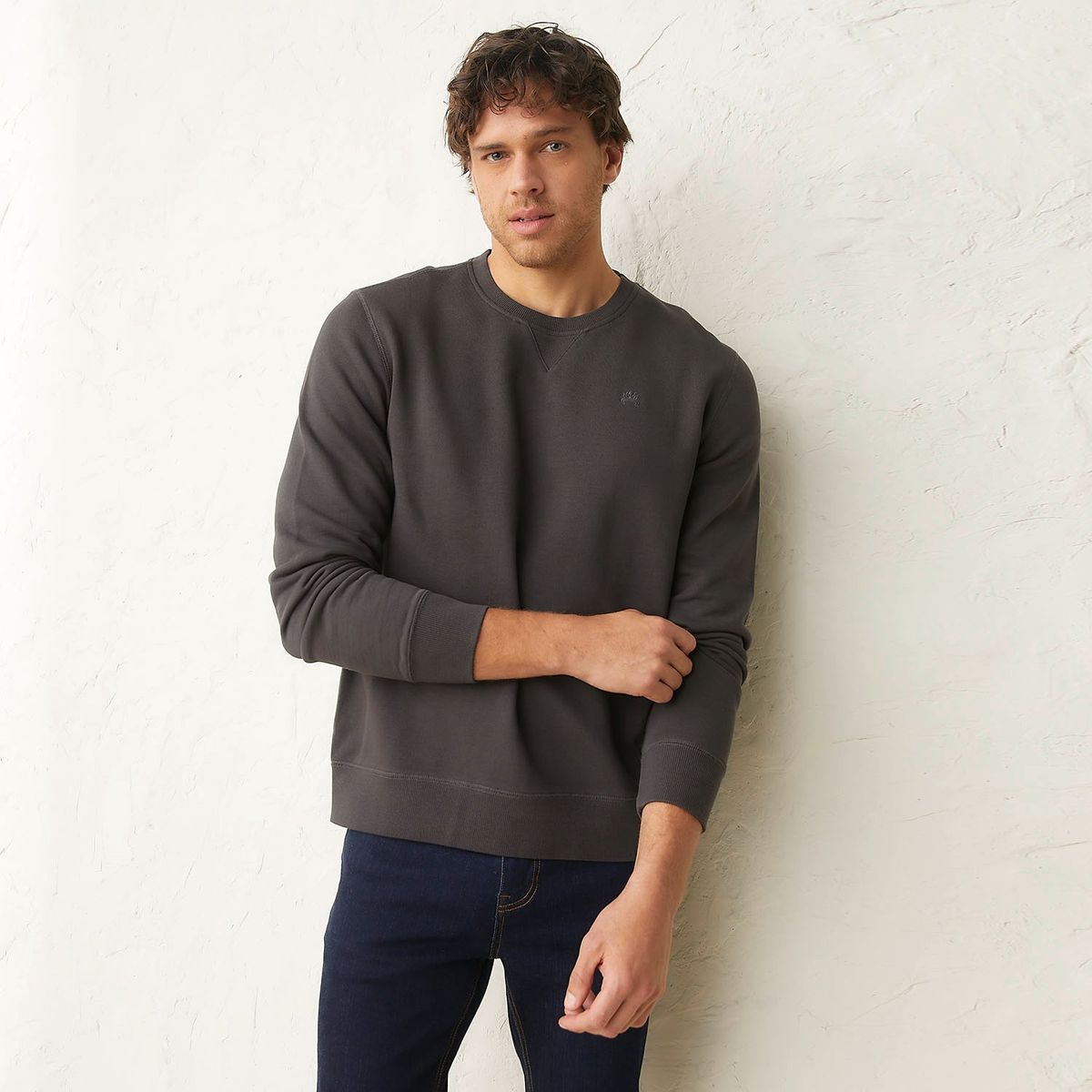 CASCAIS - Polera Cascais Manga Larga Cuello Redondo Algodón Hombre