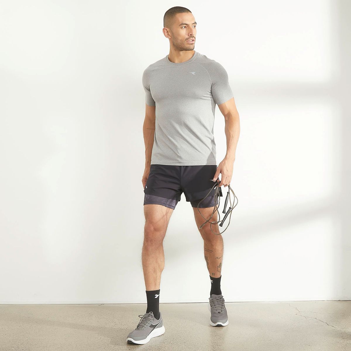 DIADORA - Short Deportivo 2 en 1 Running Hombre Diadora