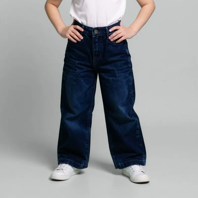 YAMP - Jean Wide Leg Niña Algodón Tiro Medio Yamp