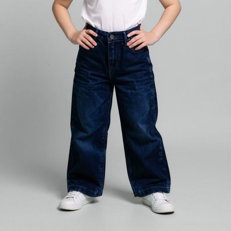 YAMP - Jean Wide Leg Niña Algodón Tiro Medio Yamp