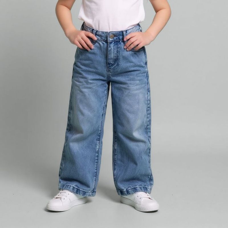 YAMP - Jean Wide Leg Niña Algodón Tiro Medio Yamp