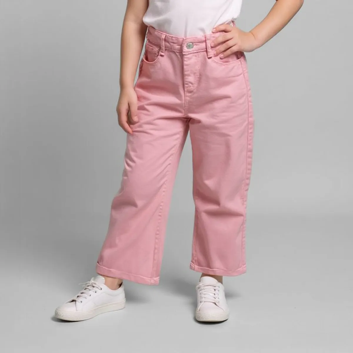 YAMP - Jean Wide Leg Niña Algodón Tiro Medio Yamp