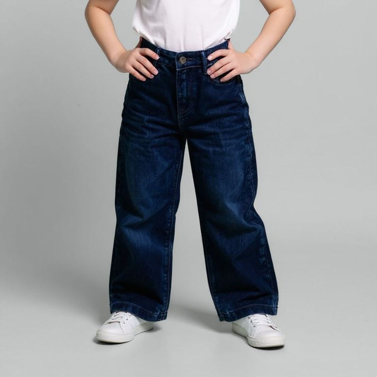 YAMP - Jean Wide Leg Niña Algodón Tiro Medio Yamp