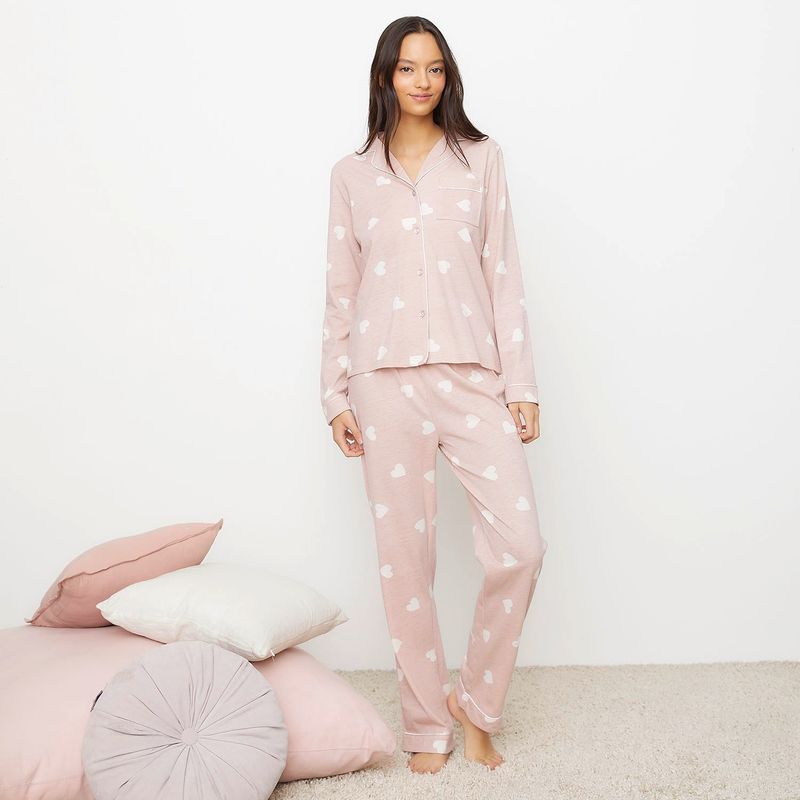 SYBILLA - Pijama Sybilla Manga Larga Mujer Algodón Poliéster