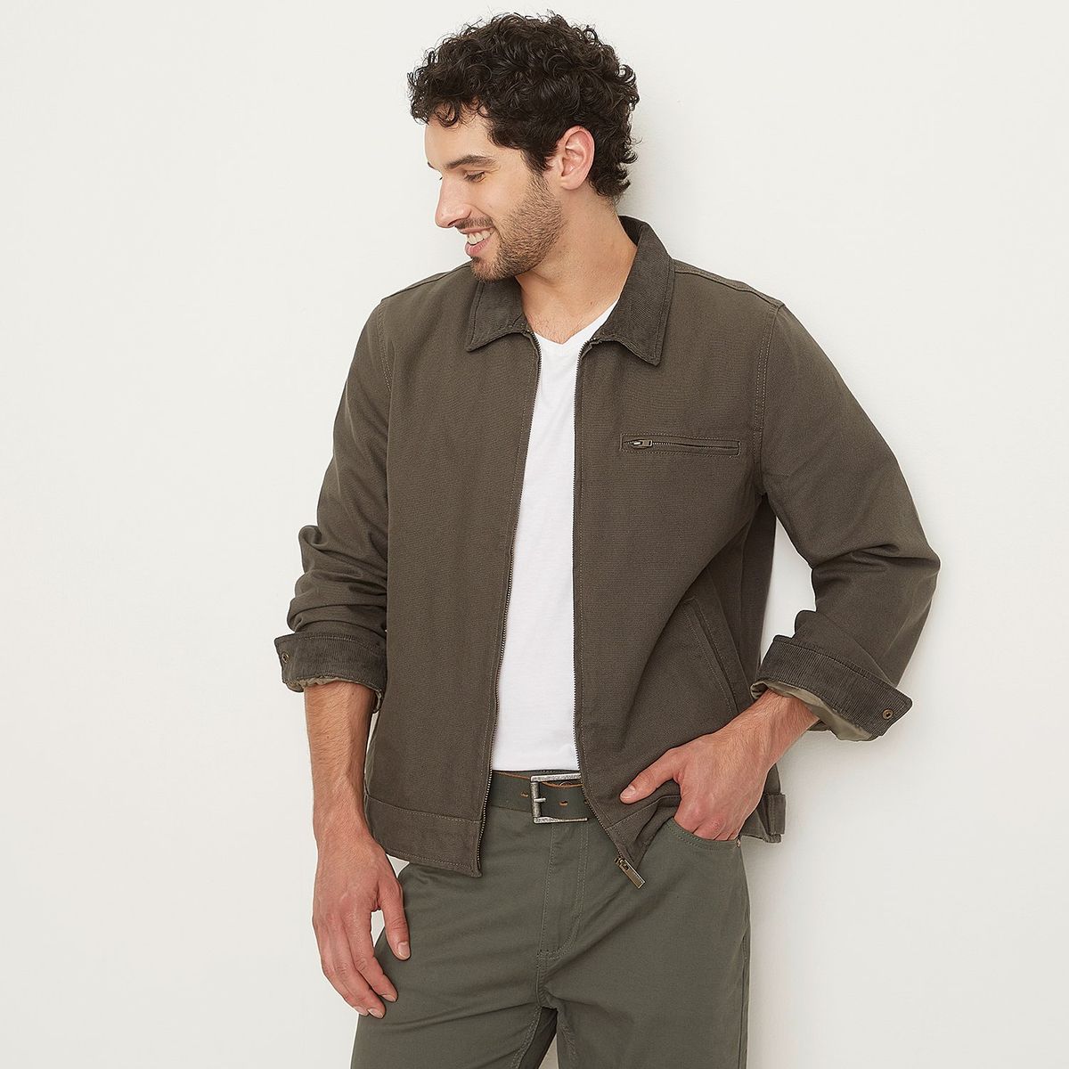 NEWPORT - Casaca Gabardina Newport Cierre Metálico Algodón Hombre