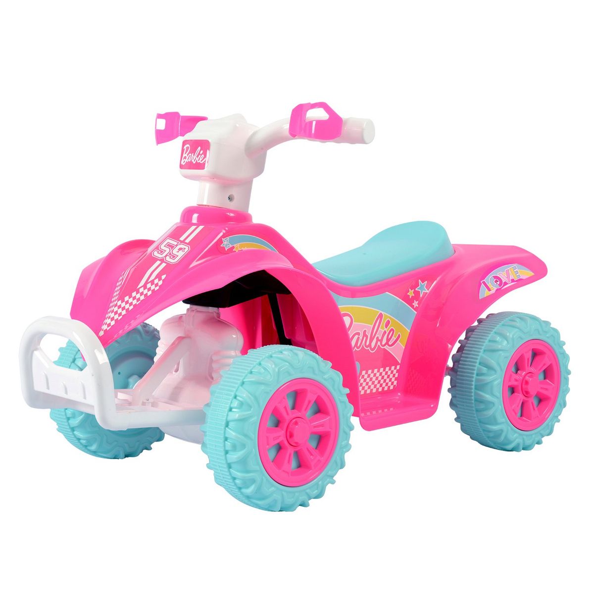 BARBIE - Cuatrimoto Barbie Rosada Con Reversa 6V