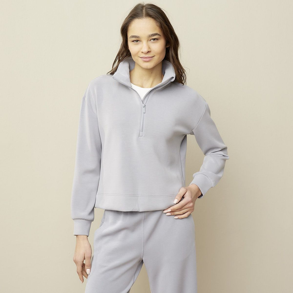 DIADORA - Polera Half Zipper Deportiva Yoga Mujer Diadora