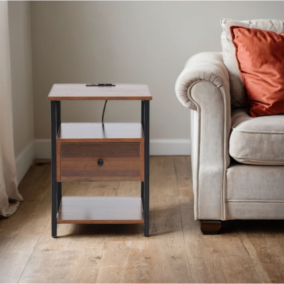 MICA - Set X2 Mesas Laterales Energy Con Cargador Usb