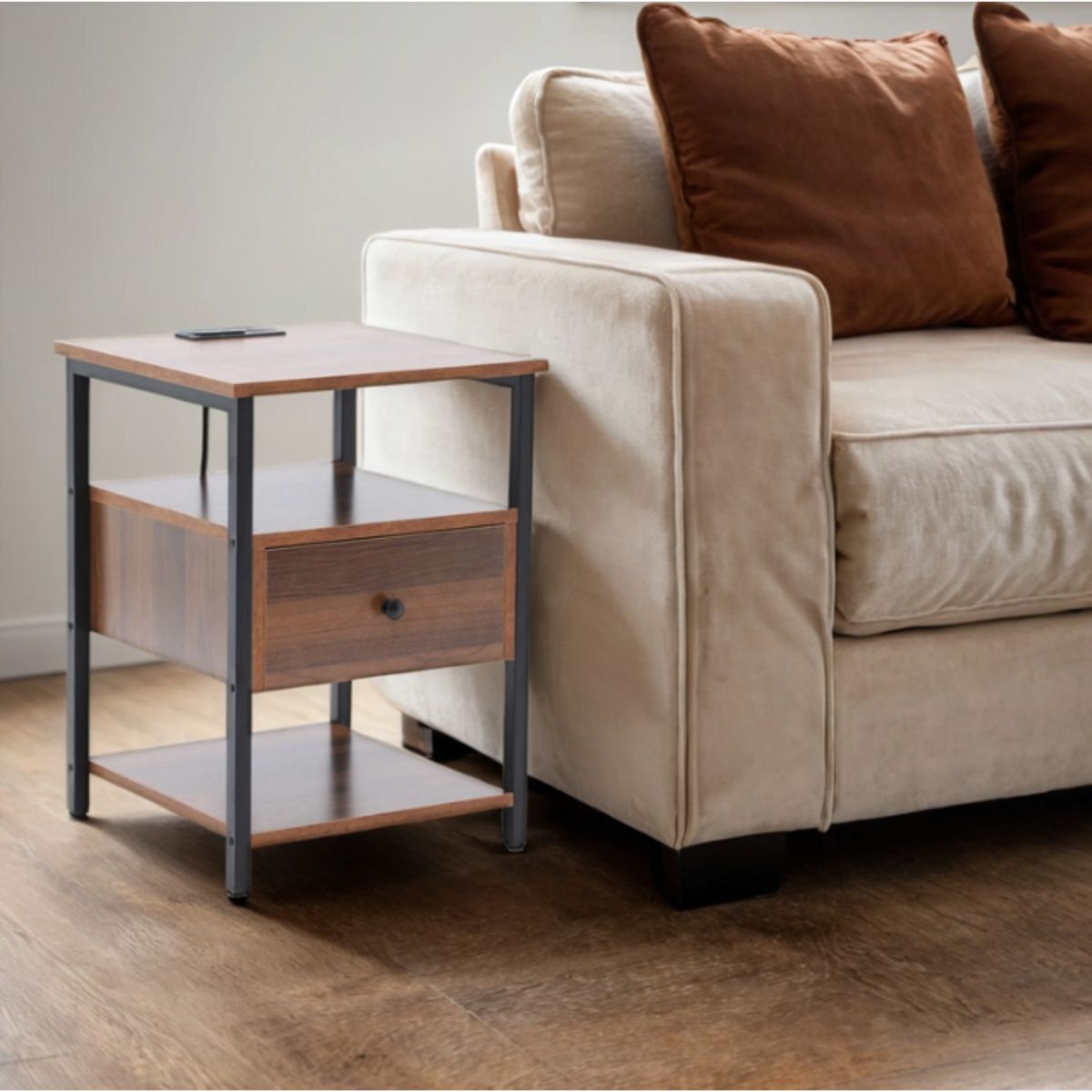 MICA - Set X2 Mesas Laterales Energy Con Cargador Usb