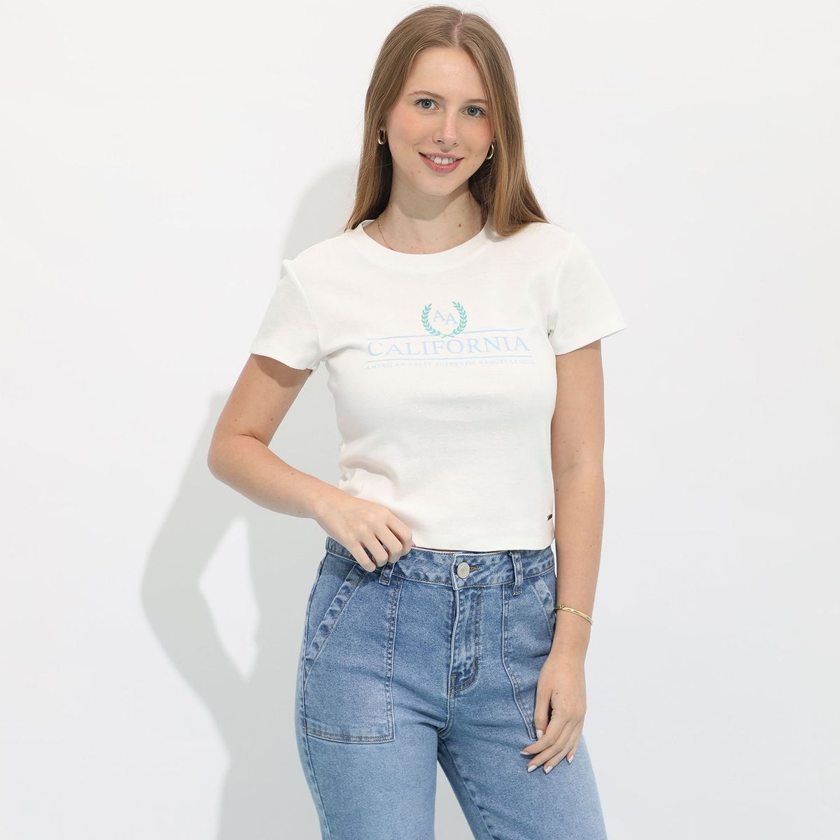 AMERICAN ABBEY - Polo Manga Corta 100% Algodón Mujer American Abbey