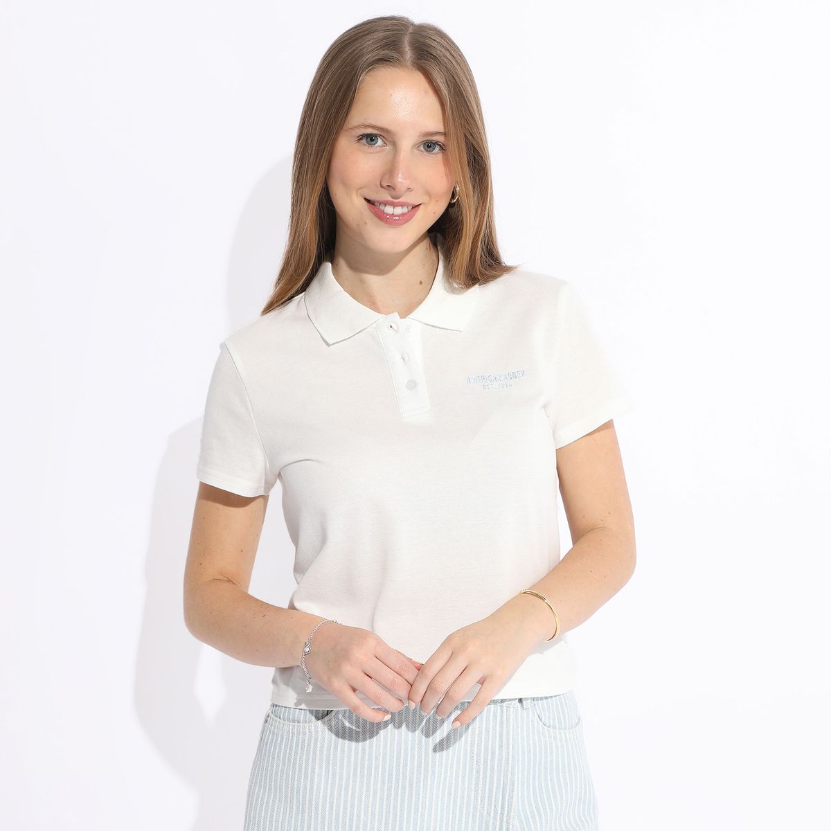 AMERICAN ABBEY - Polo Manga Corta 100% Algodón Mujer American Abbey