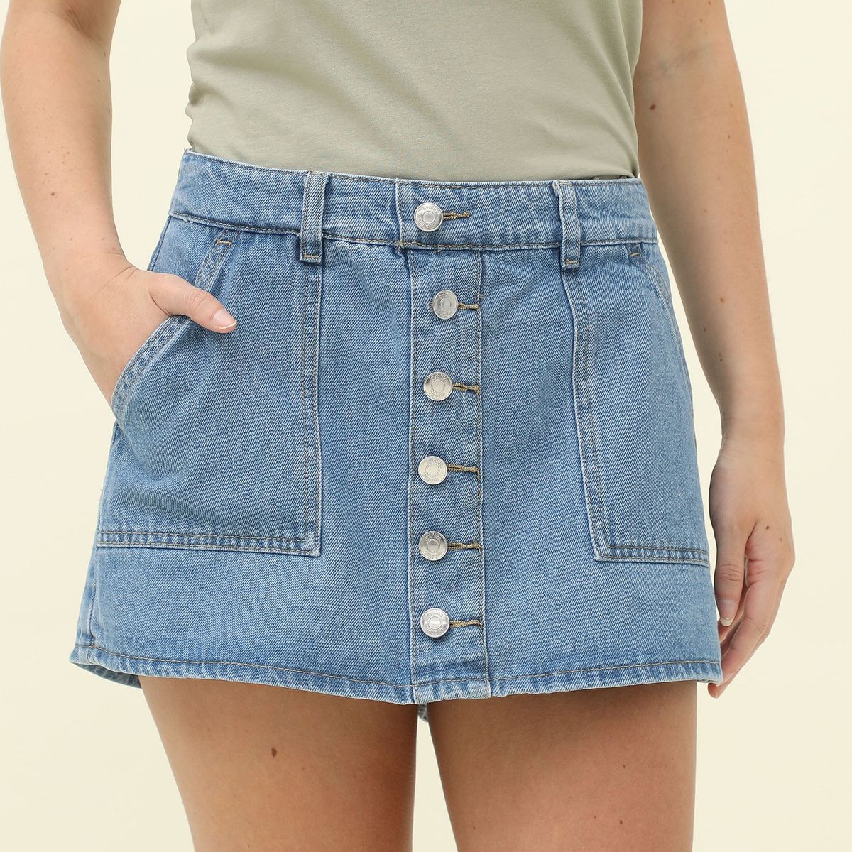 SYBILLA - Falda Corta 100% Algodón Mujer Sybilla