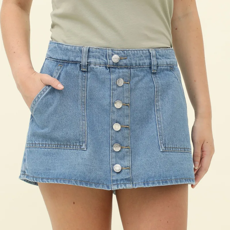 SYBILLA - Falda Corta 100% Algodón Mujer Sybilla