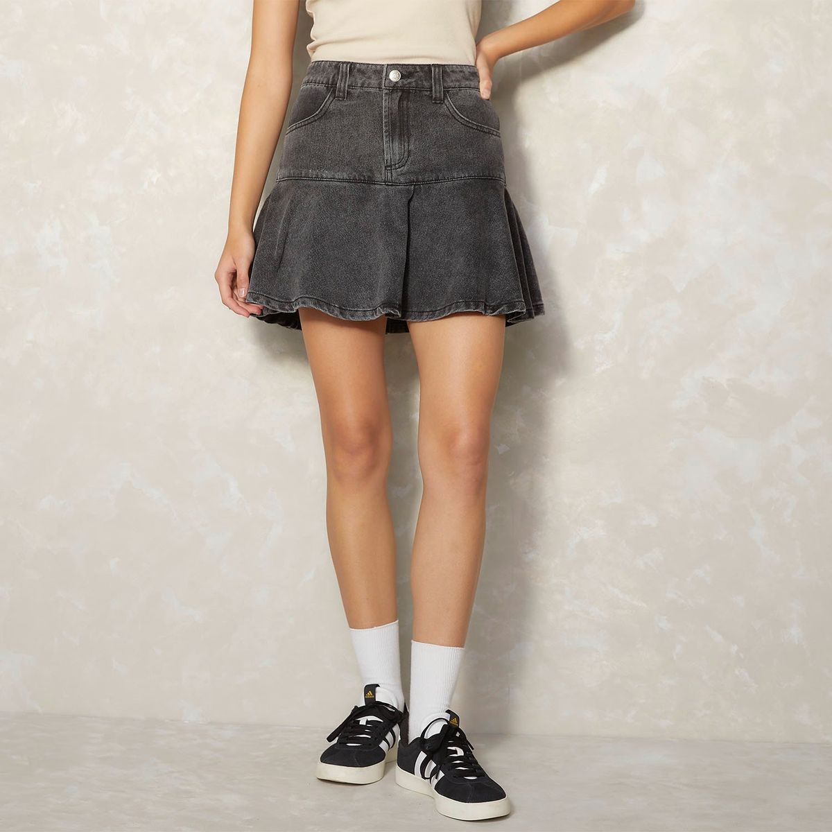 SYBILLA - Falda Jeans Sybilla Mini Algodón Mujer Tiro Alto