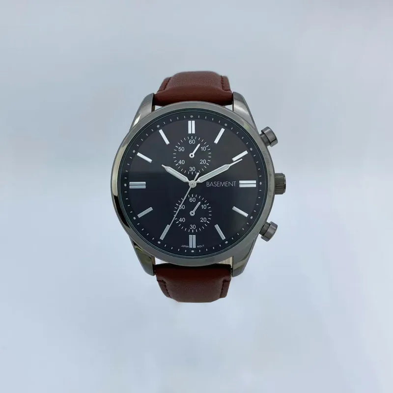 BASEMENT - Reloj Cuero Negro Hombre Basement