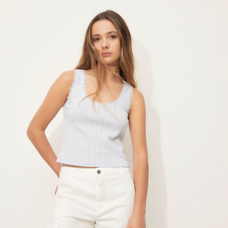 SYBILLA - Polo Sin Mangas 100% Algodón Mujer Sybilla