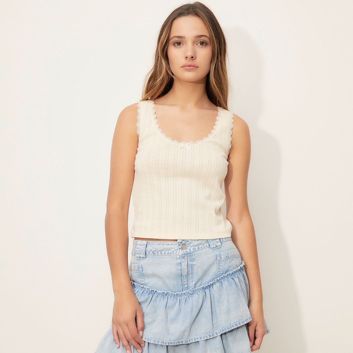 SYBILLA - Polo Sin Mangas 100% Algodón Mujer Sybilla