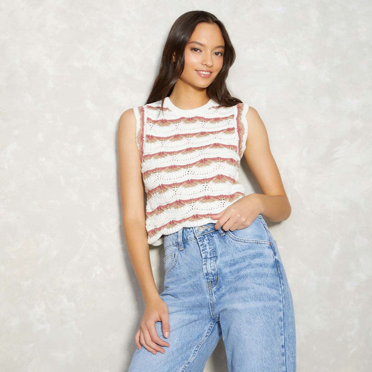 SYBILLA - Chompa Sin Mangas 100% Algodón Mujer Sybilla