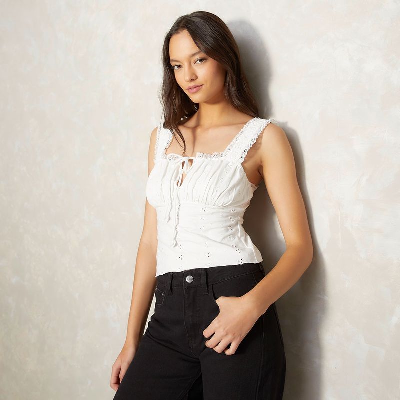 SYBILLA - Polo Sin Mangas Algodón Mujer Sybilla